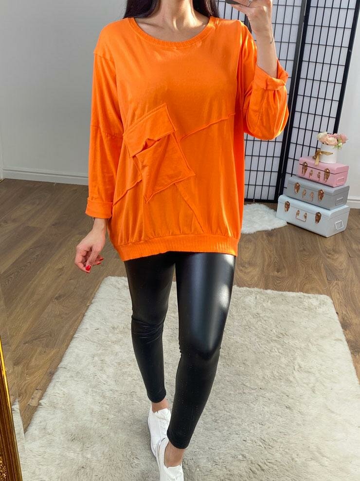 Saunders Plain Patchwork Effect Longline Sweatshirt