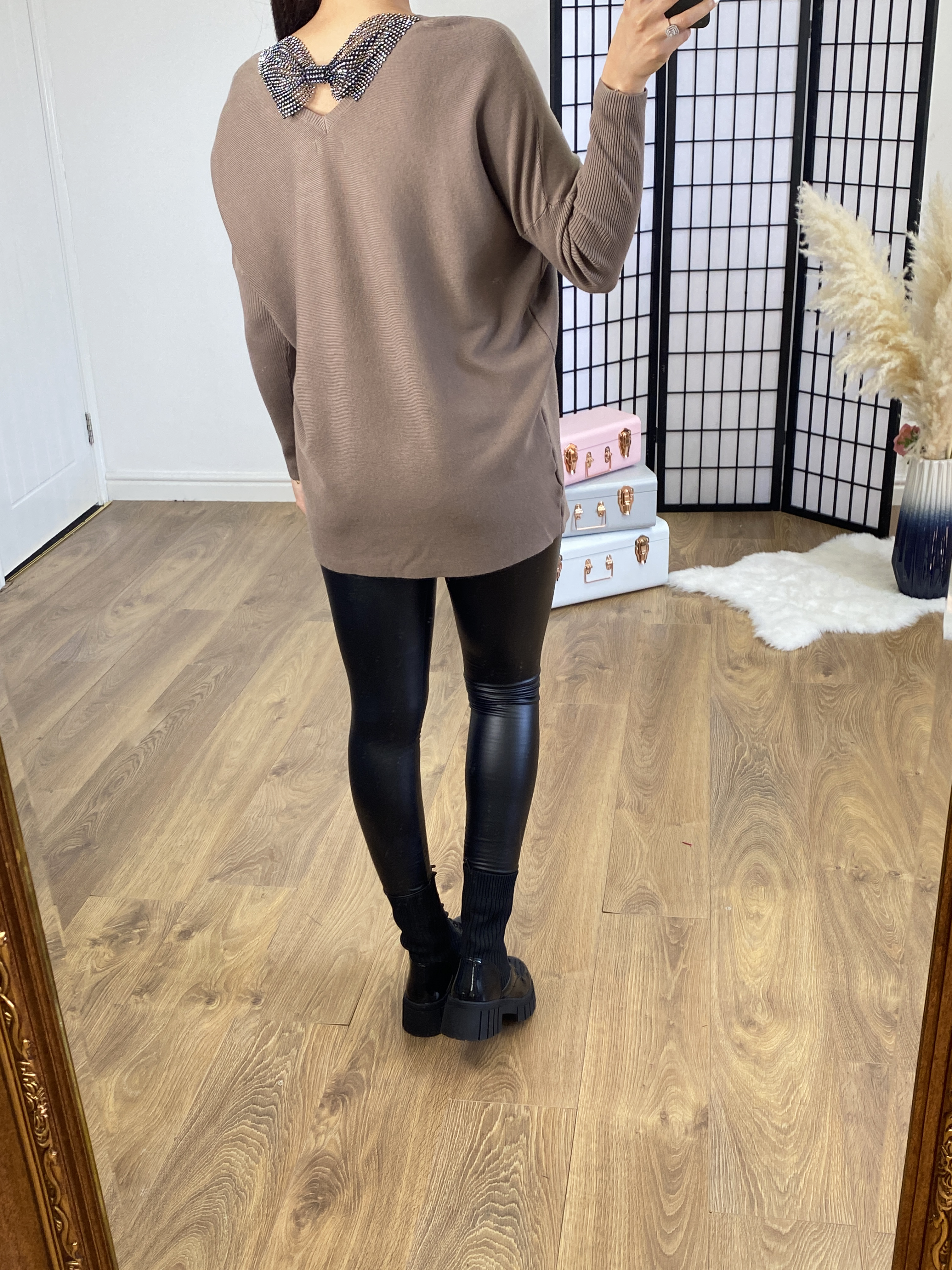 Saydee Diamante Bow Back Jumper