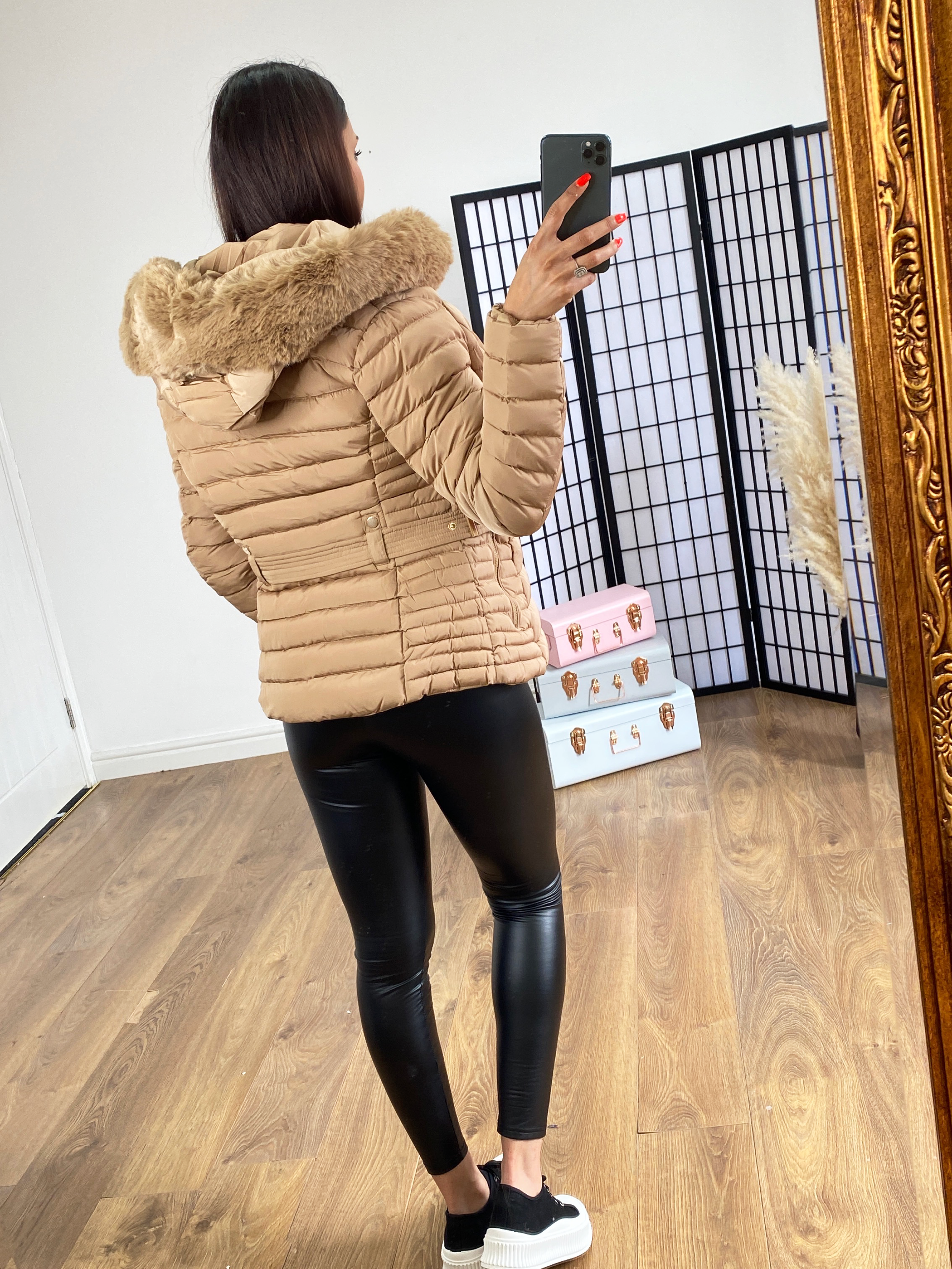 Sharon Camel Padded Puffer Jacket