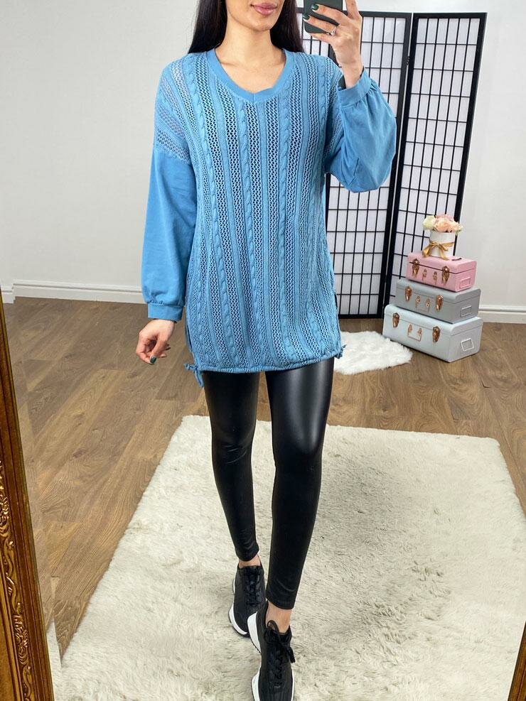 Shauney Knitted Front Drawstring Sweatshirt