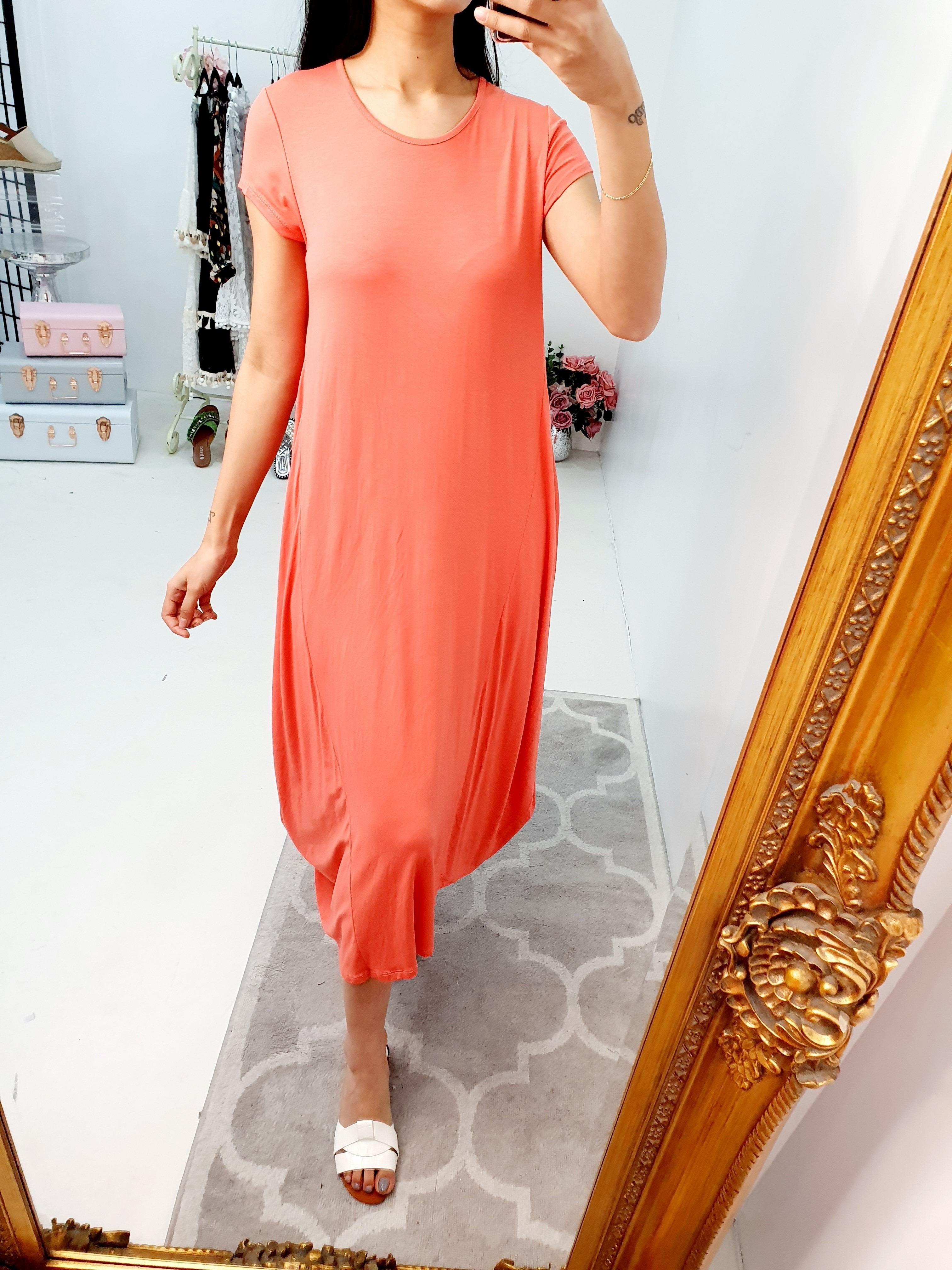 Shiley Oversized Drape Side Tie Knot Plain Dress