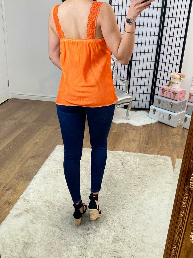 Skye Lace Trim Detail Satin Cami