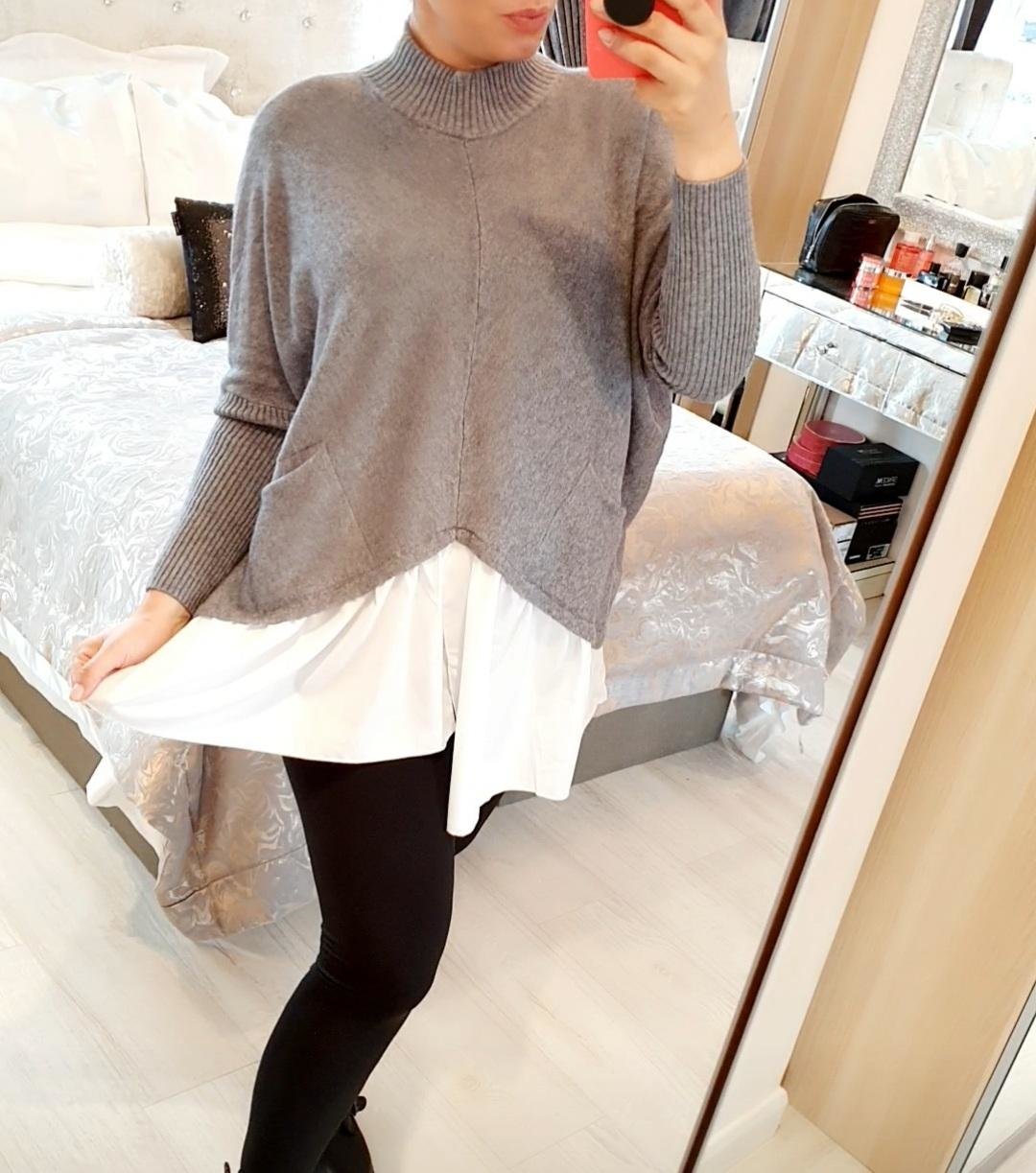 Sophia Shirt Detailed Turtle Neck Knitted Jumper