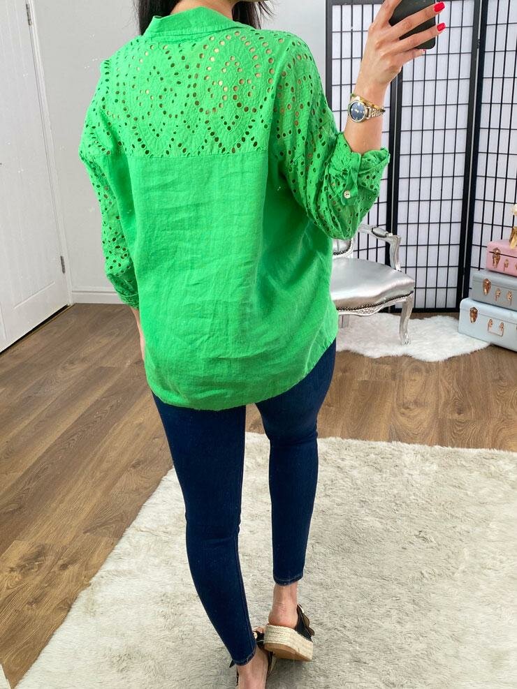 Tamara Linen Broderie Detail Shirt