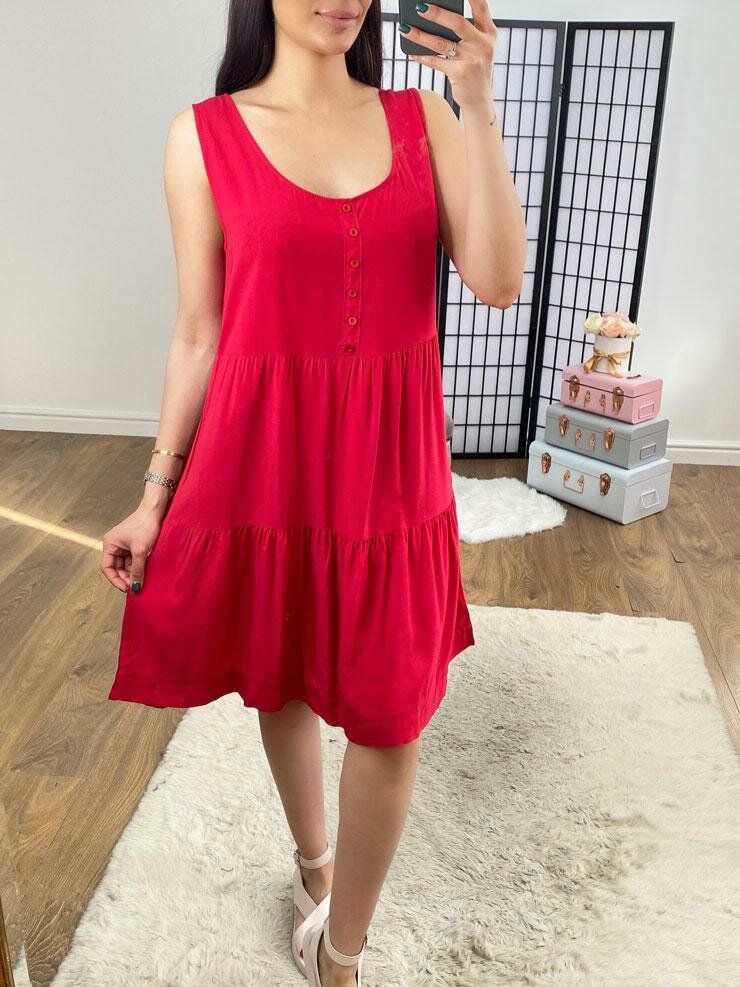 Tanel Button Front Wide Strap Came Dress