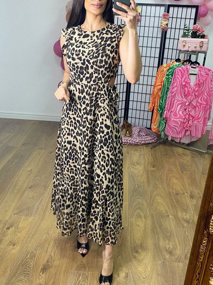 Tara Leopard Print Cut Out Maxi Dress