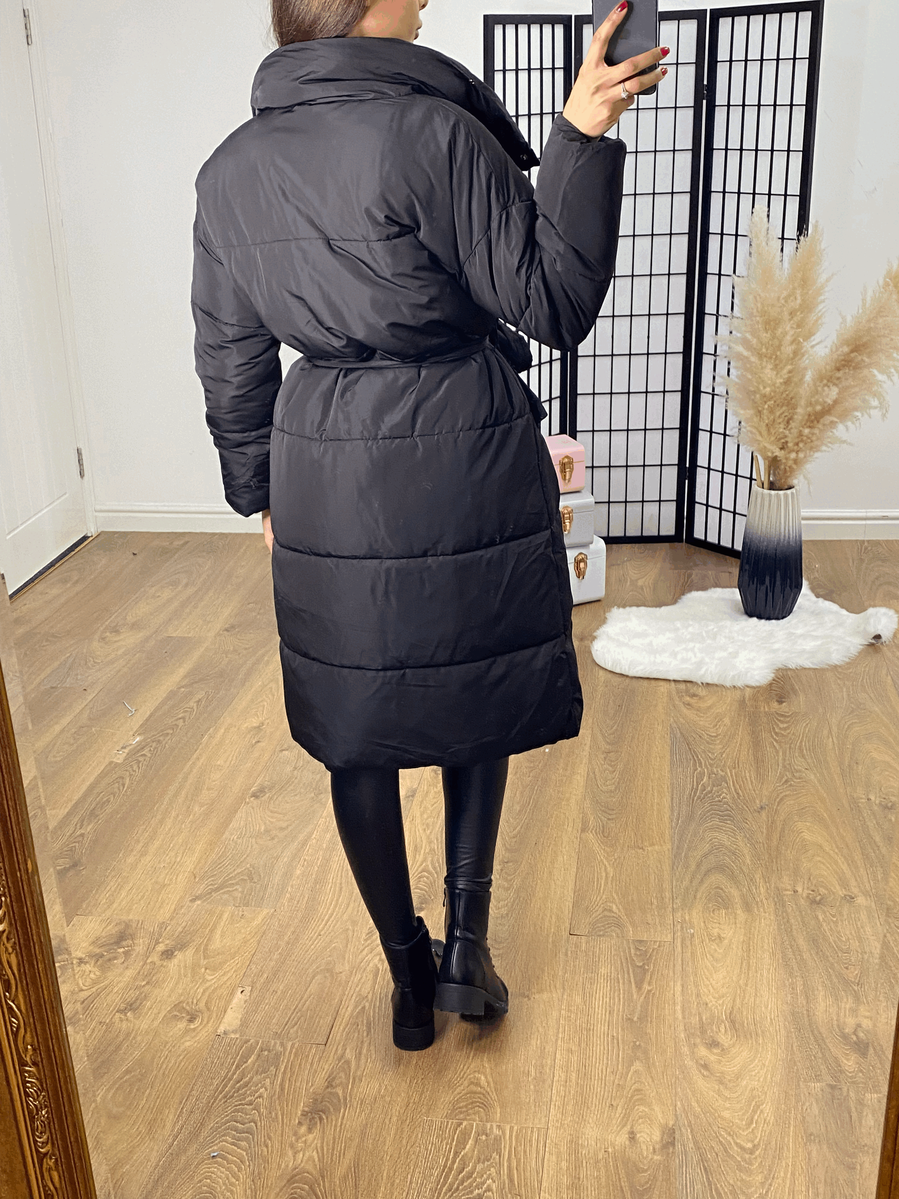 Vivienne Black Double Breasted Padded Coat