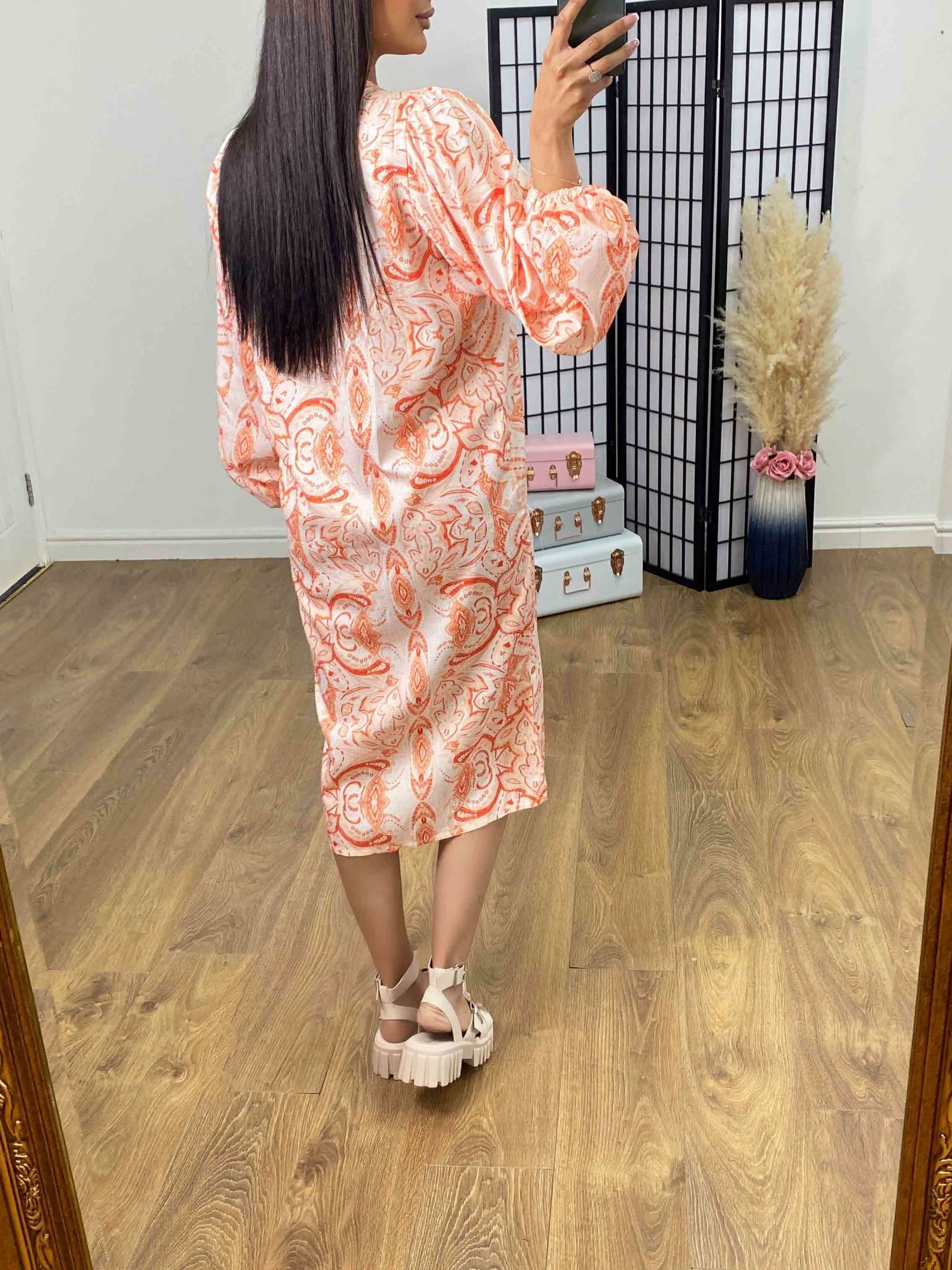 Whaley Paisley Print Puff Sleeve Dress