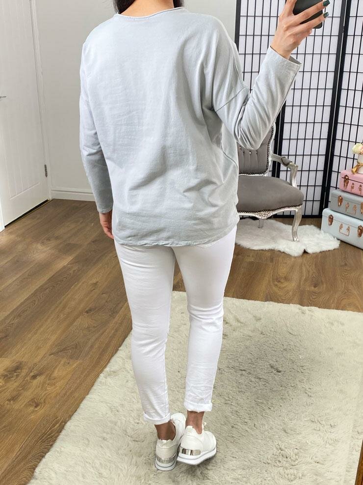 Wiley Textured LOVE Slogan Sweatshirt