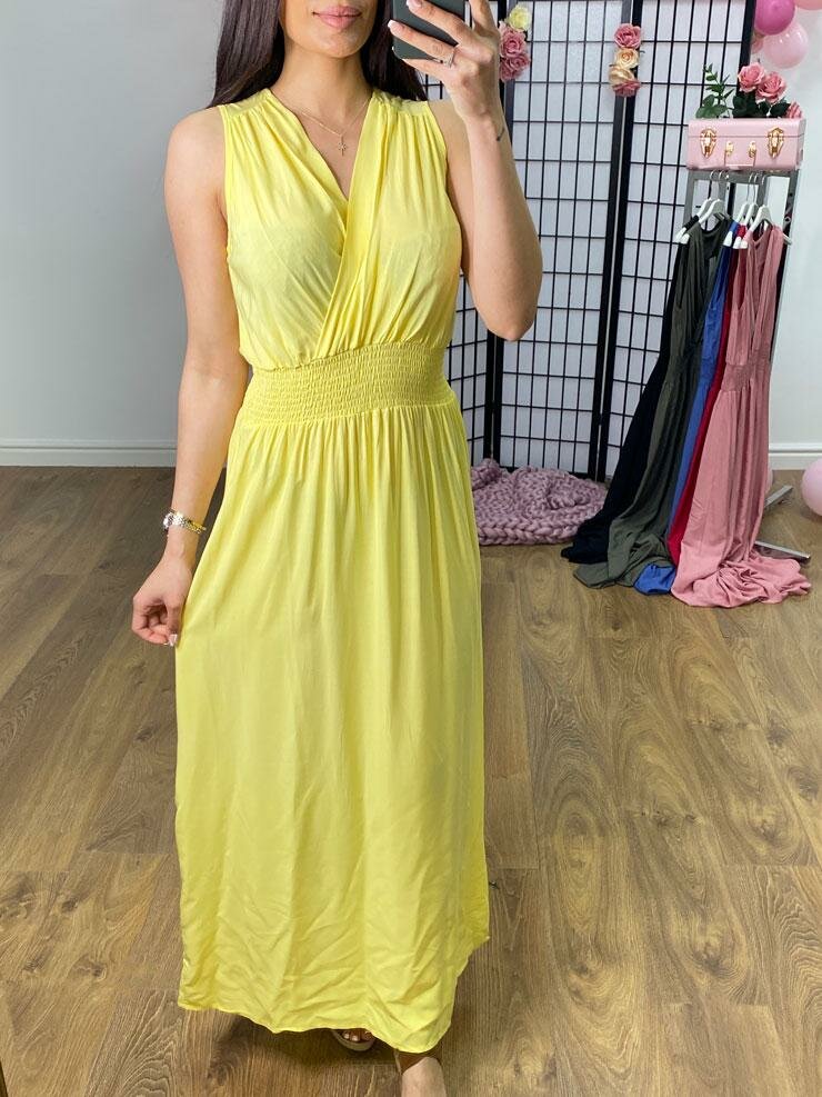 Winona Plain Elasticated Waist Maxi Dress