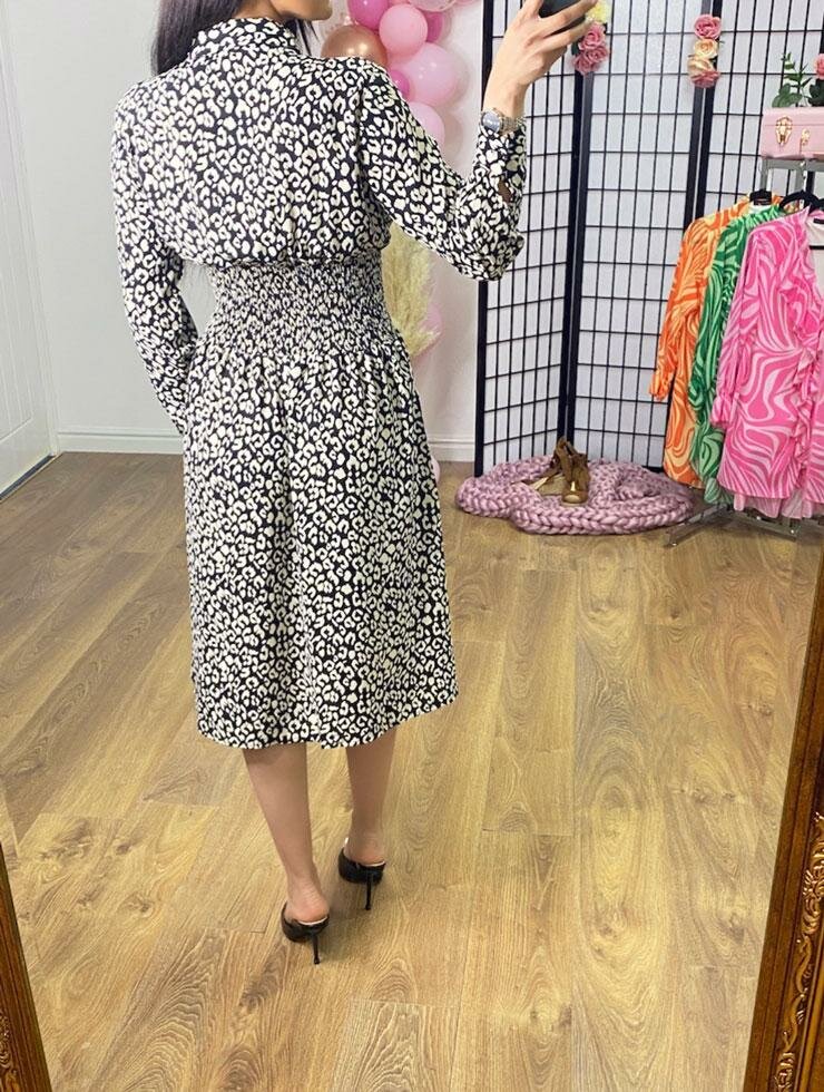 Yeshim Cheetah Print Elasticated Waist Dress