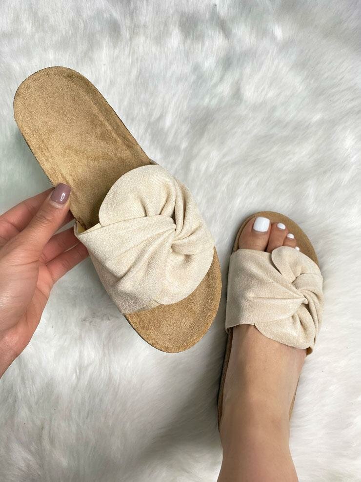 Zander Faux Suede Knot Front Sliders