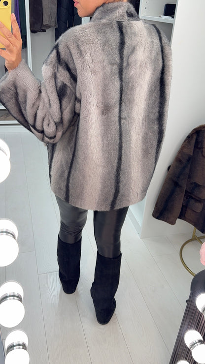 Florentina V Neck Faux Fur Jacket