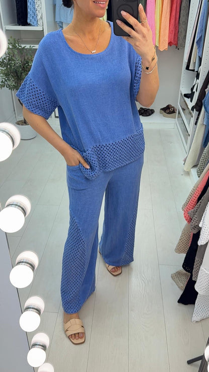Jillia Crochet Hem Loose Fit Co-Ord Set
