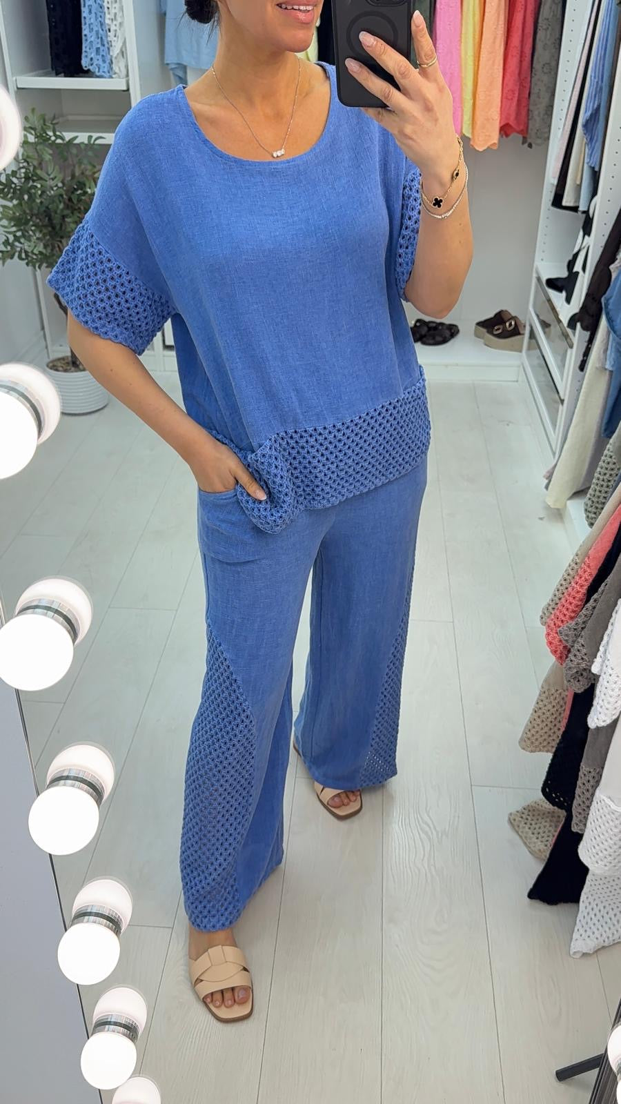 Jillia Crochet Hem Loose Fit Co-Ord Set
