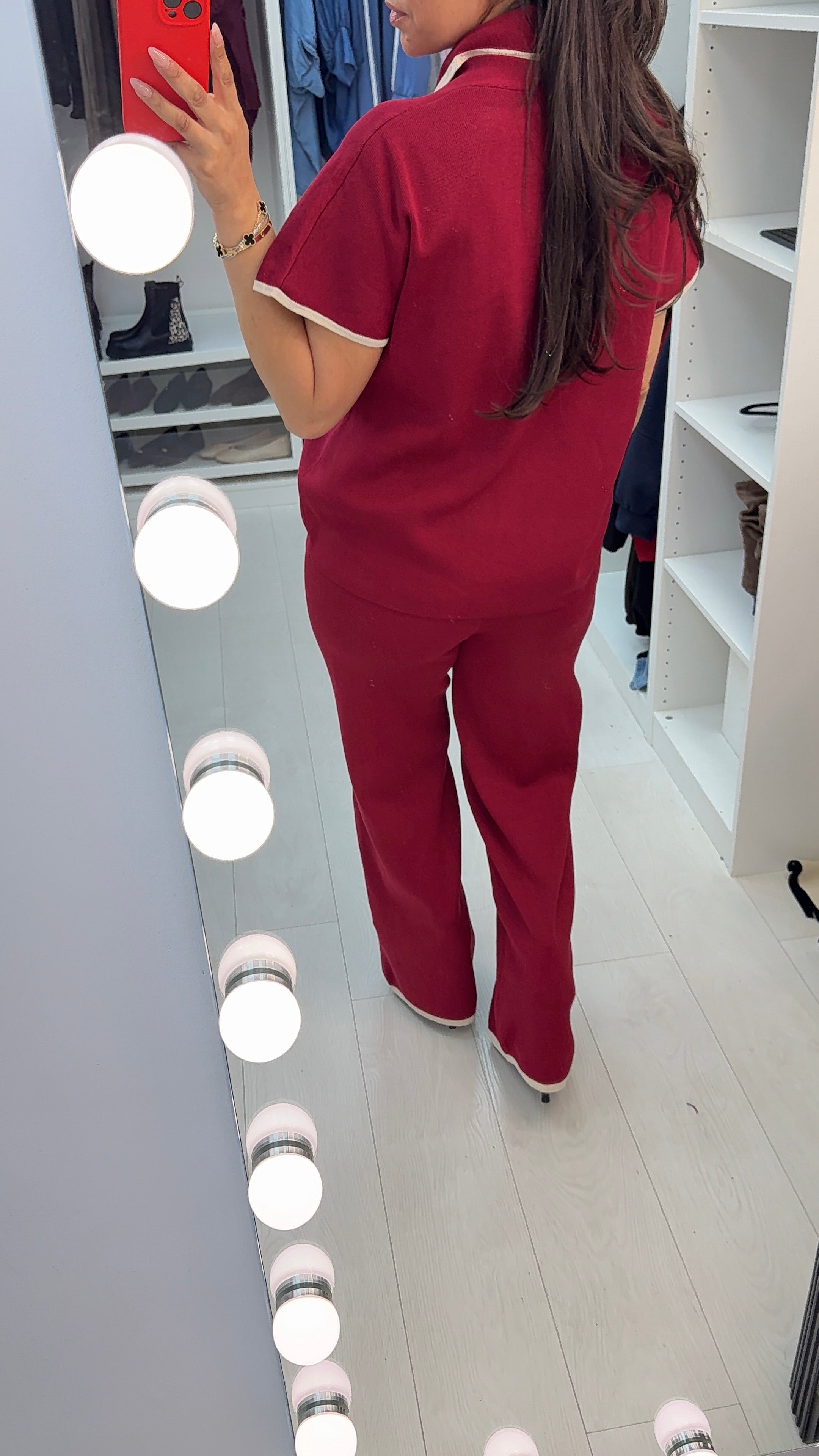 Renice Colour Block Hem V Neck Co-Ord Set