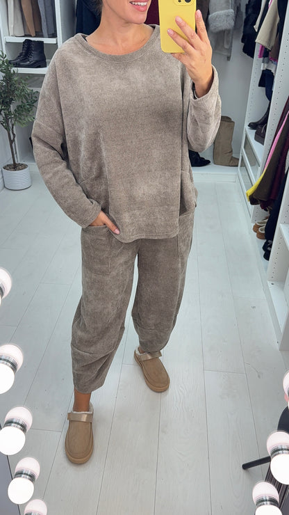 Zella Plain Corduroy Loose Fit Co-Ord Set