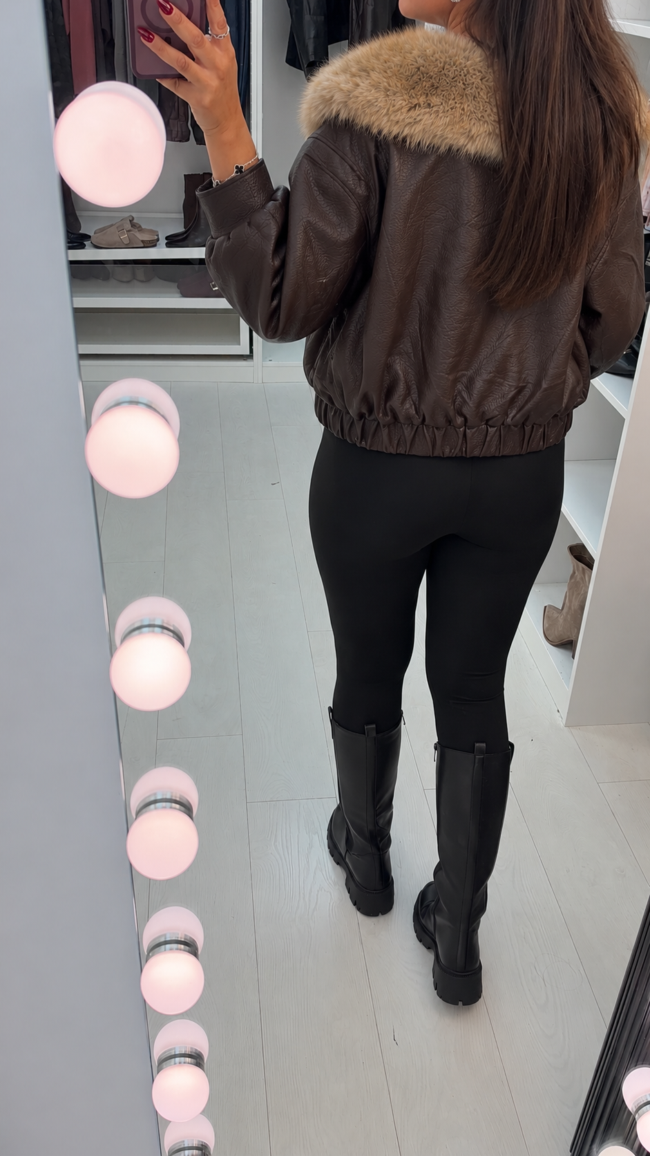 Elisabeth Faux Fur & Leather Jacket