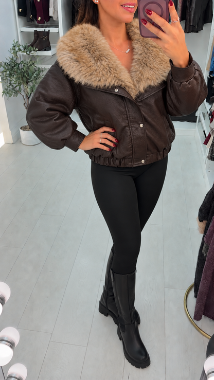 Elisabeth Faux Fur & Leather Jacket