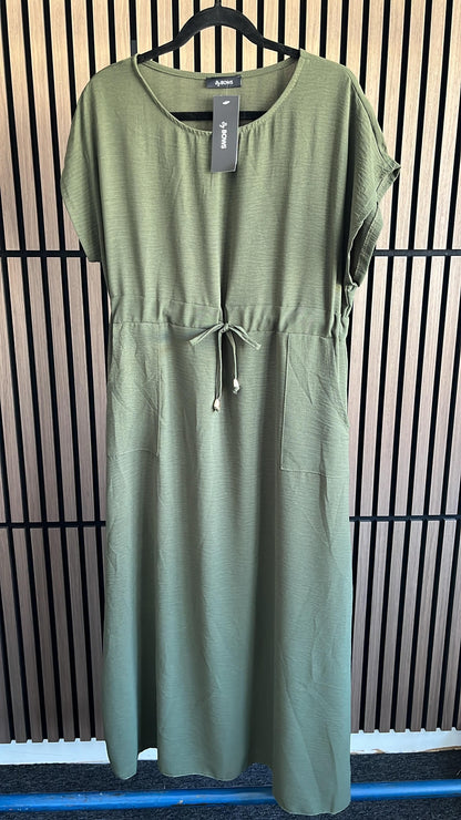 Kamila Plain Drawstring Waist Maxi Dress
