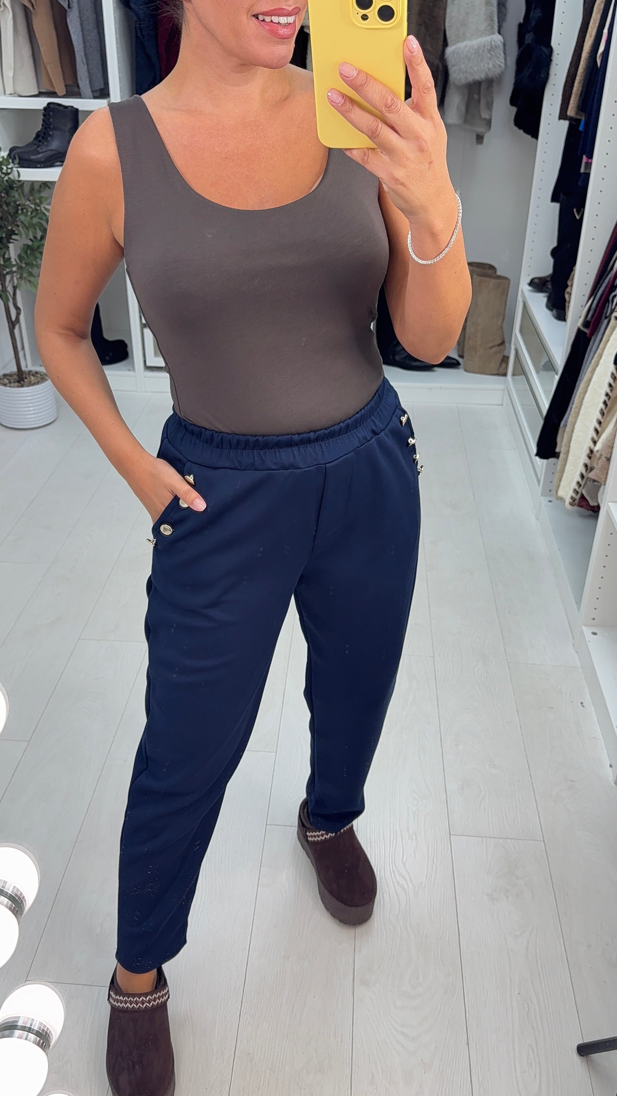 Elliot Plain Button Detailed Trousers