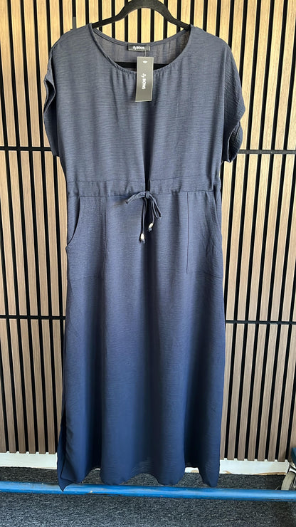 Kamila Plain Drawstring Waist Maxi Dress