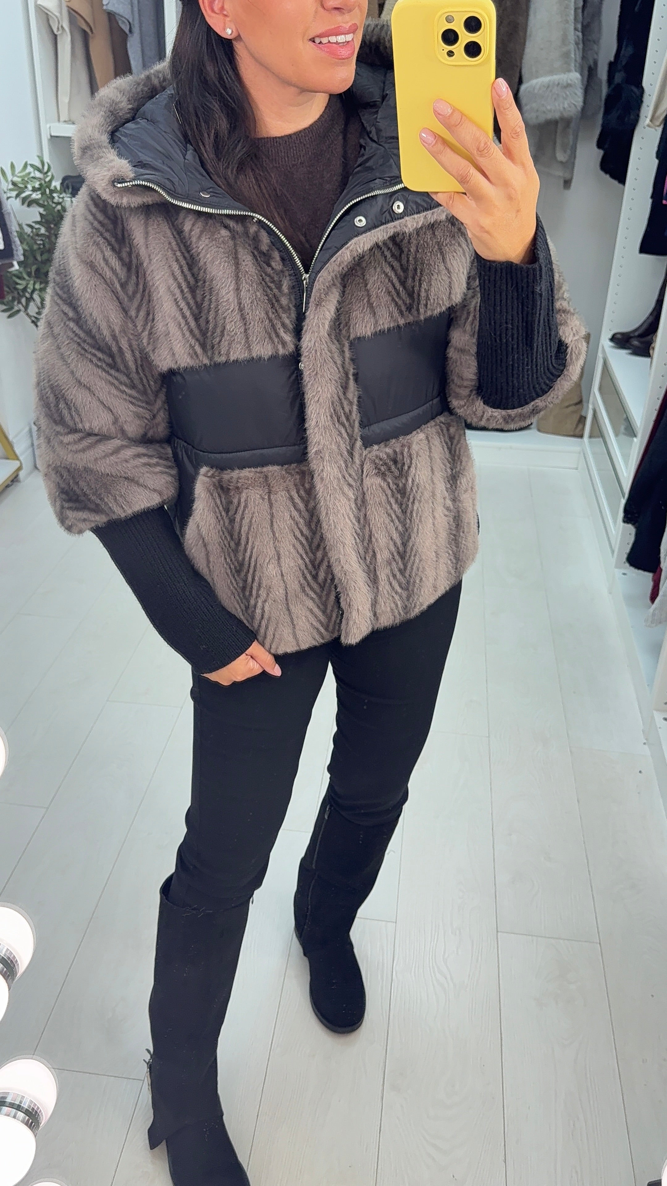 Carole Faux Fur Hooded Jacket