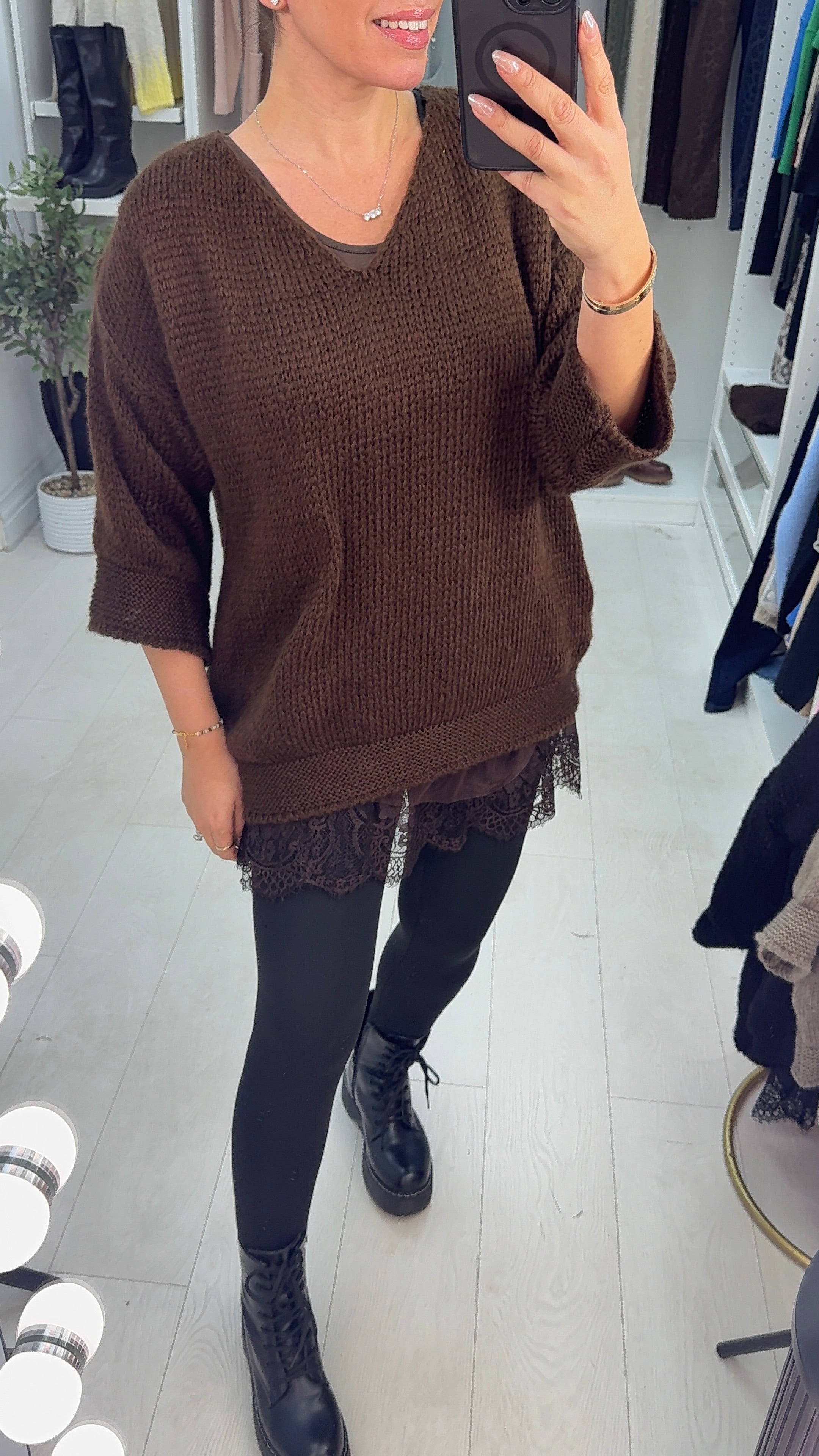 Brena Super Soft Lace Detail 2 Piece Jumper