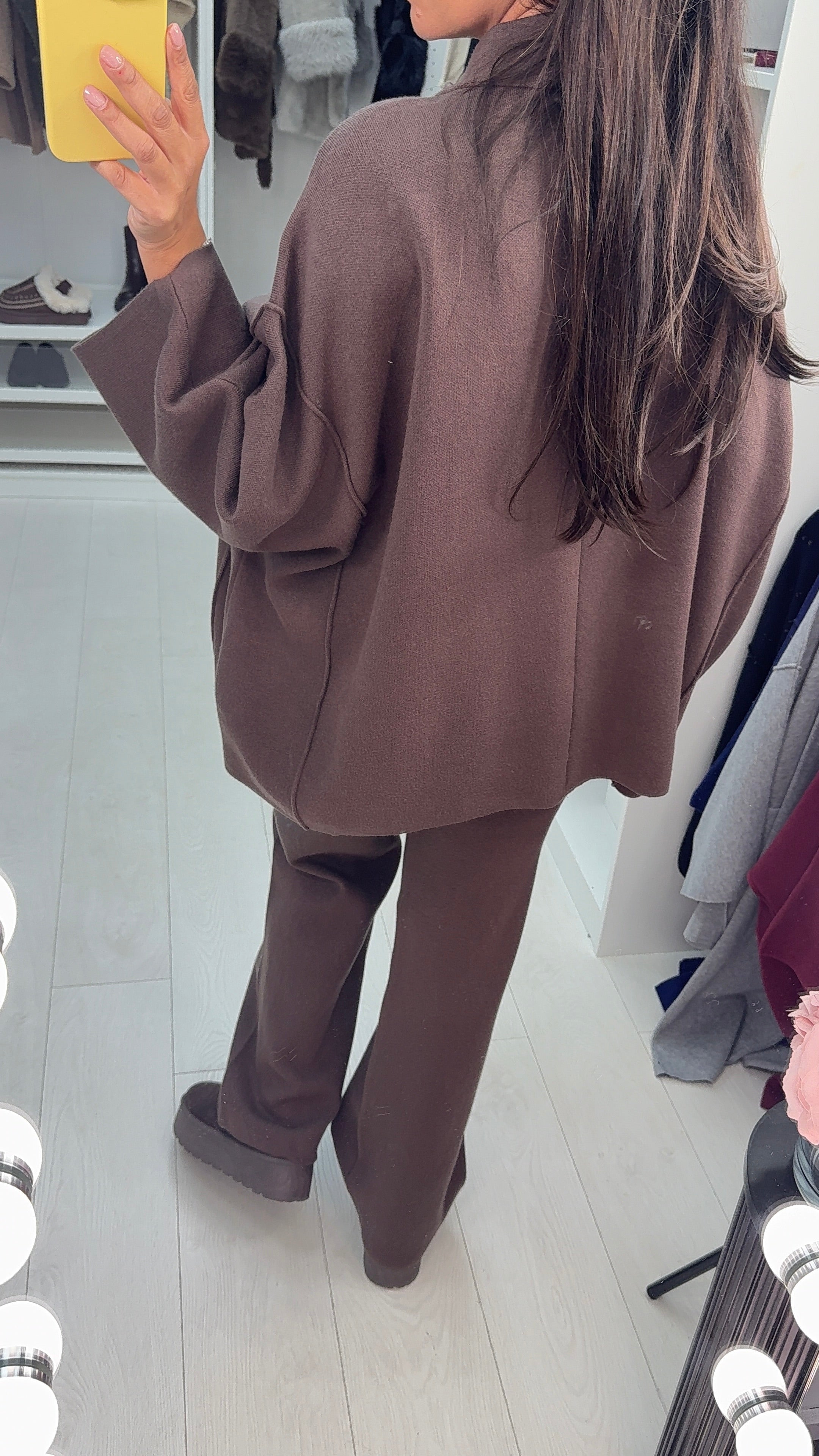 Tinslee Plain Loose Fit Knitted Co-Ord Set