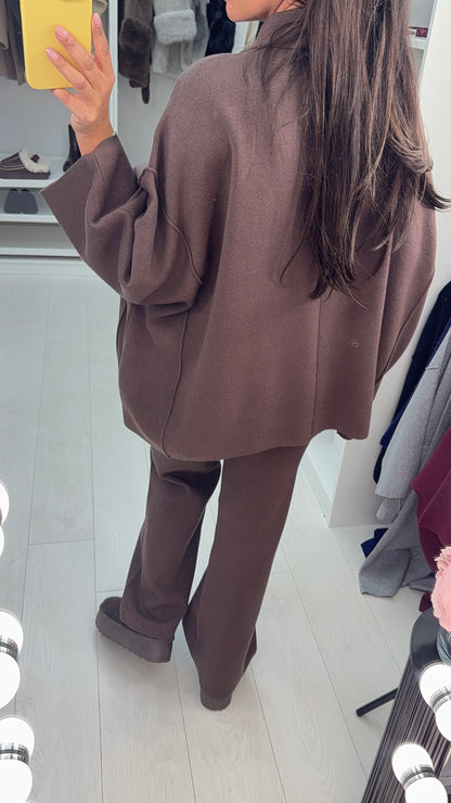 Tinslee Plain Loose Fit Knitted Co-Ord Set