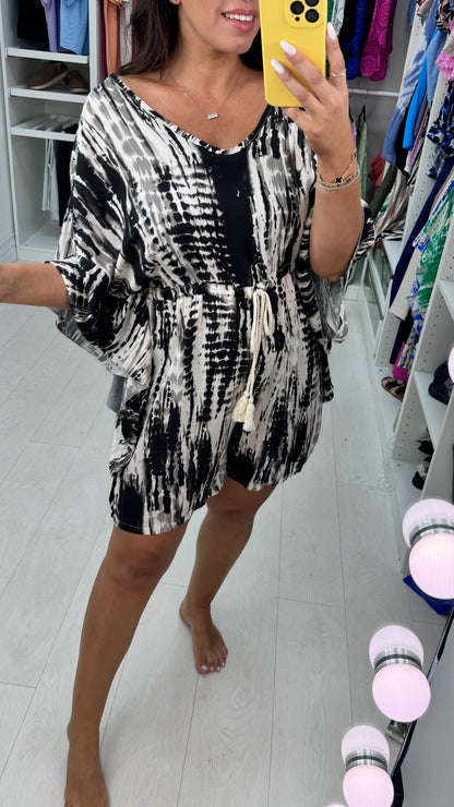 Jenni Batwing Sleeve Abstract Playsuit