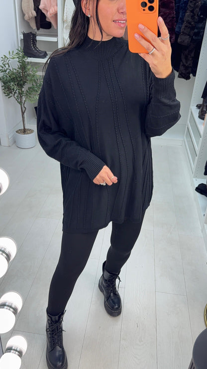 Ayeza Plain Asymmetric Loose Fit Jumper