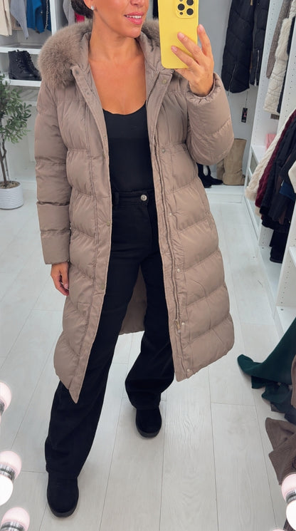 Idalia Faux Fur Hooded Padded Coat