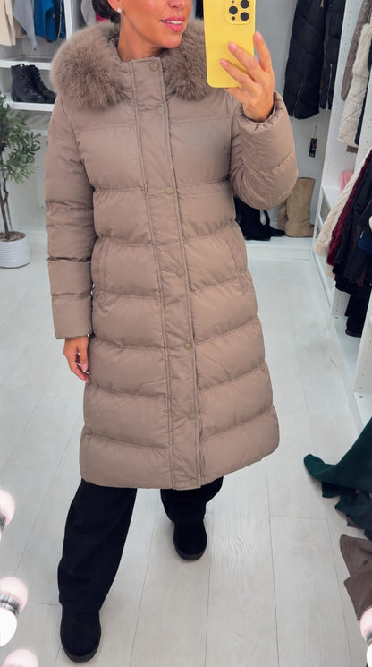 Idalia Faux Fur Hooded Padded Coat