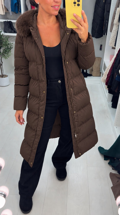 Idalia Faux Fur Hooded Padded Coat