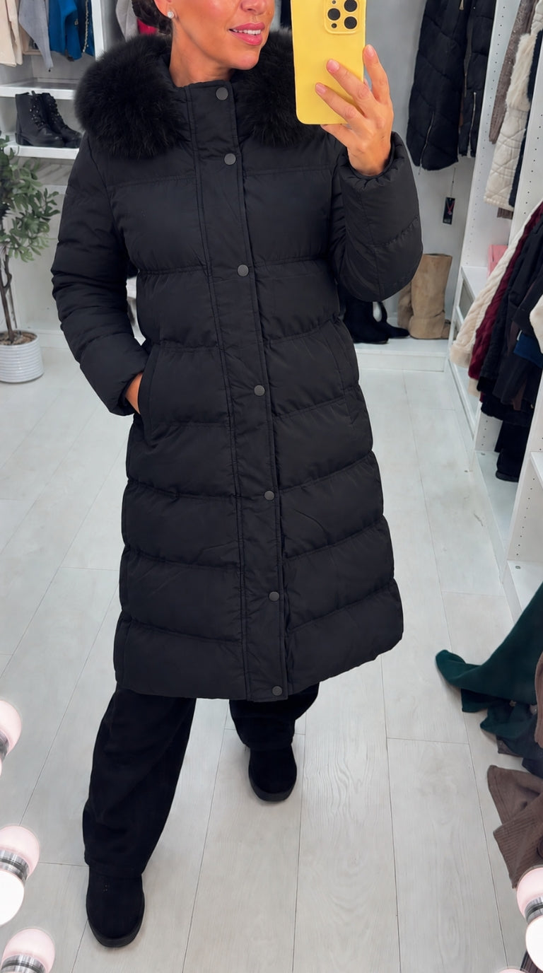 Idalia Faux Fur Hooded Padded Coat