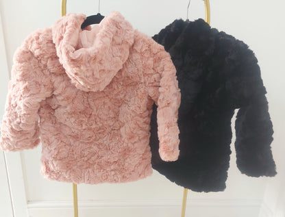 Sibel Kids Hooded Faux Fur Coat
