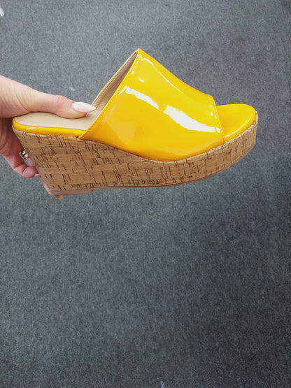 Aurelie Patent Cork Platform Sandals