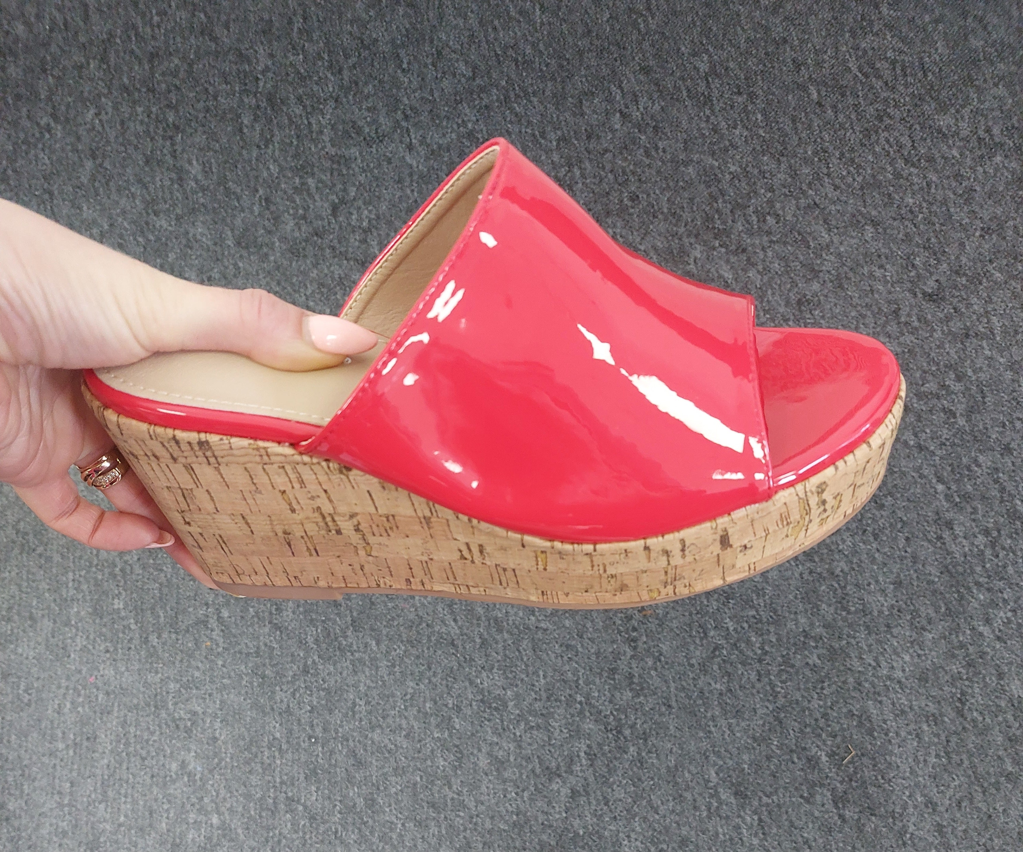 Aurelie Patent Cork Platform Sandals