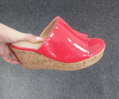 Aurelie Patent Cork Platform Sandals