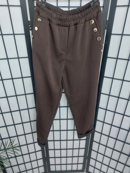 Elliot Plain Button Detailed Trousers