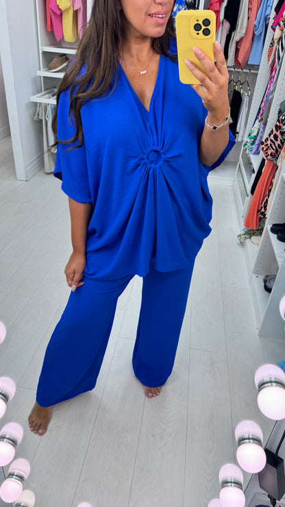 Azalea Circle Ruched Plain Co-ord Set