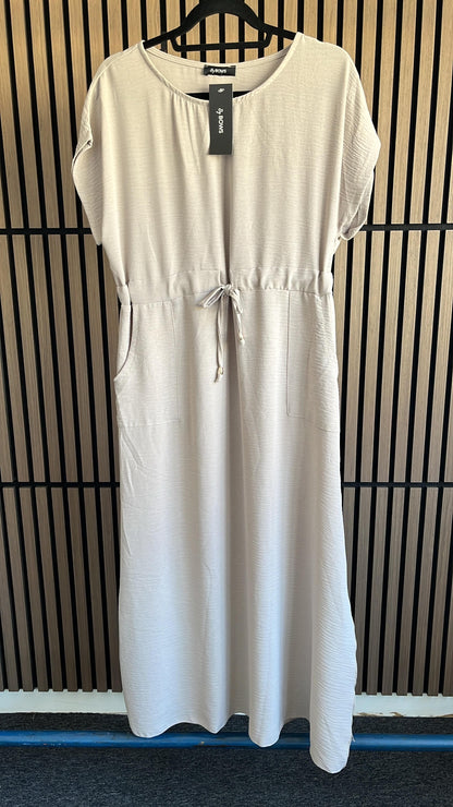Kamila Plain Drawstring Waist Maxi Dress