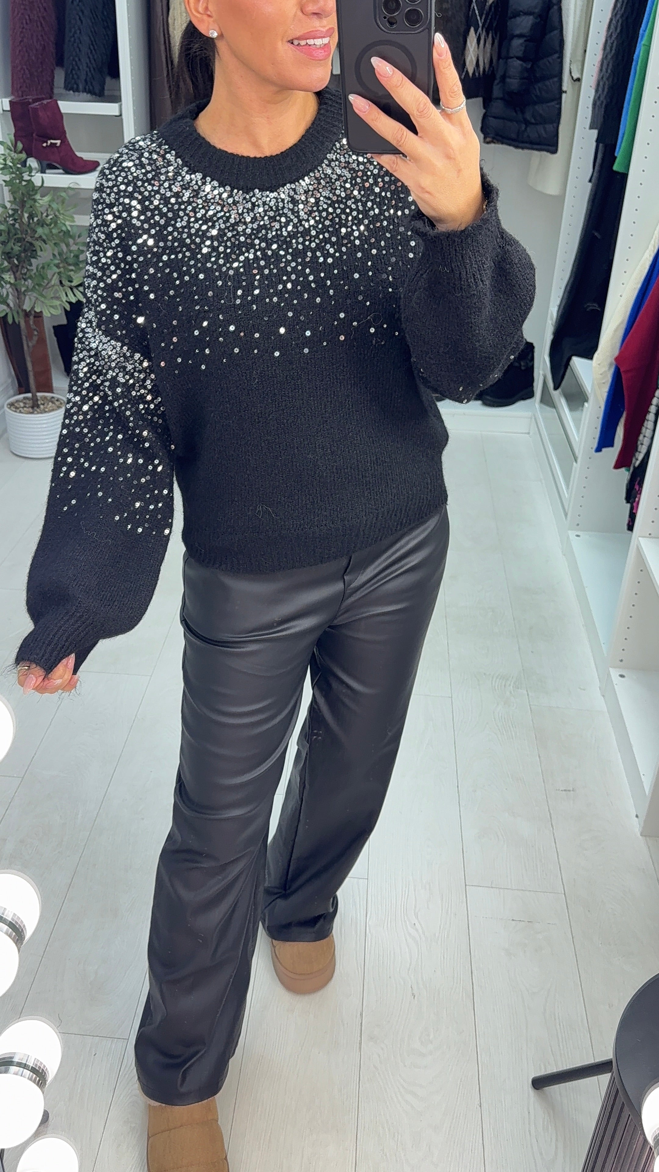 Hallia Sequin Embellished Super Soft Jumper