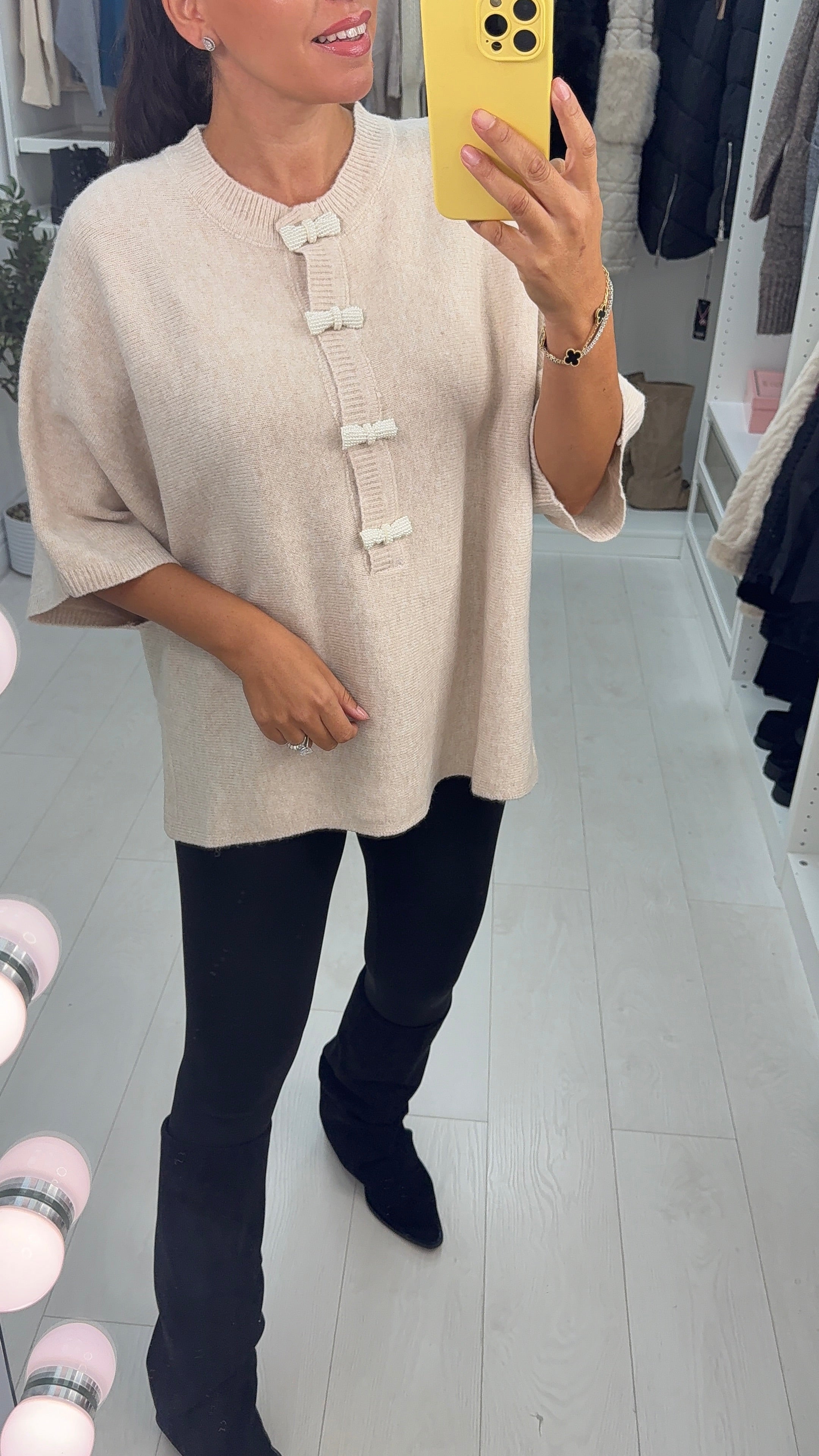 Luisana Plain Short Sleeve Loose Fit Knit Jumper