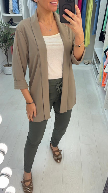 Diane Plain Open Front Lightweight Blazer