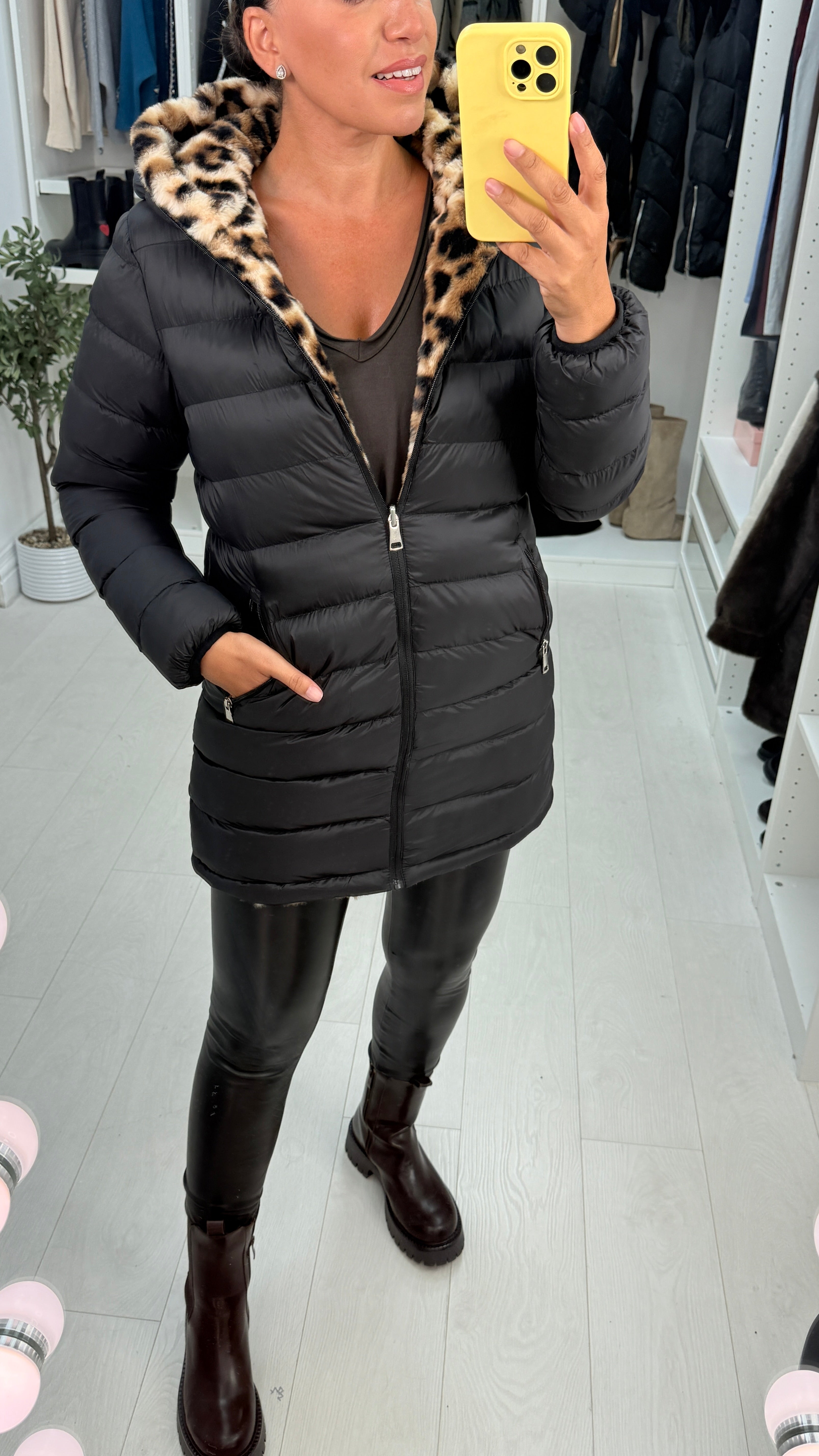 Robertina Reversible Leopard Print Coat