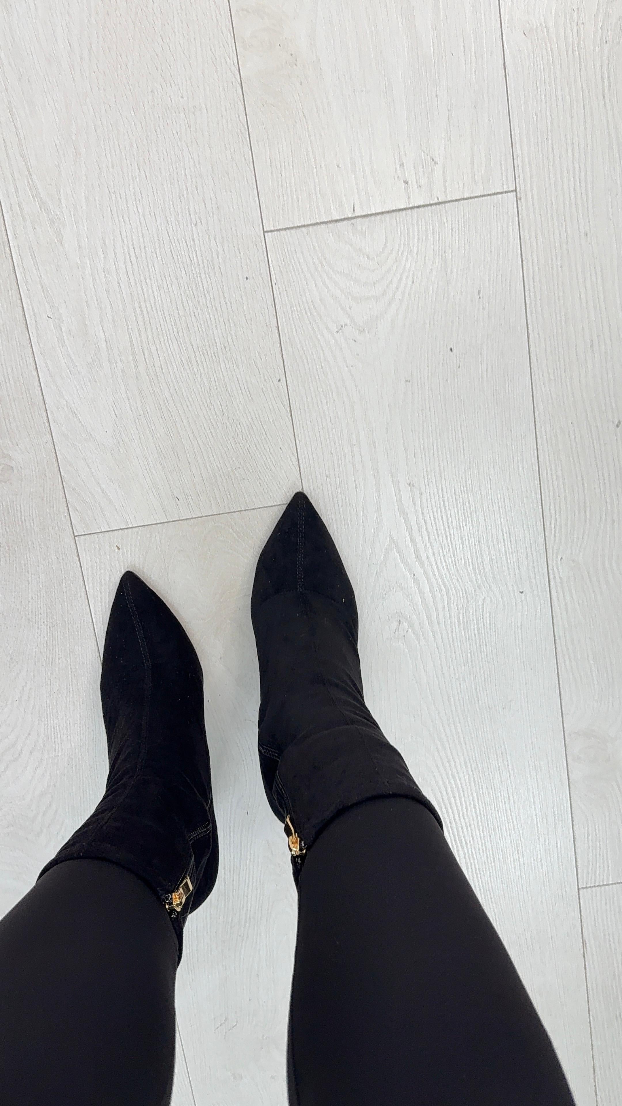 Rochella Faux Suede Heeled Boots