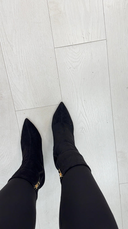 Rochella Faux Suede Heeled Boots