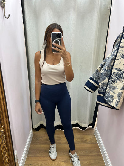 Avalee Navy Plain Soft Stretch Leggings